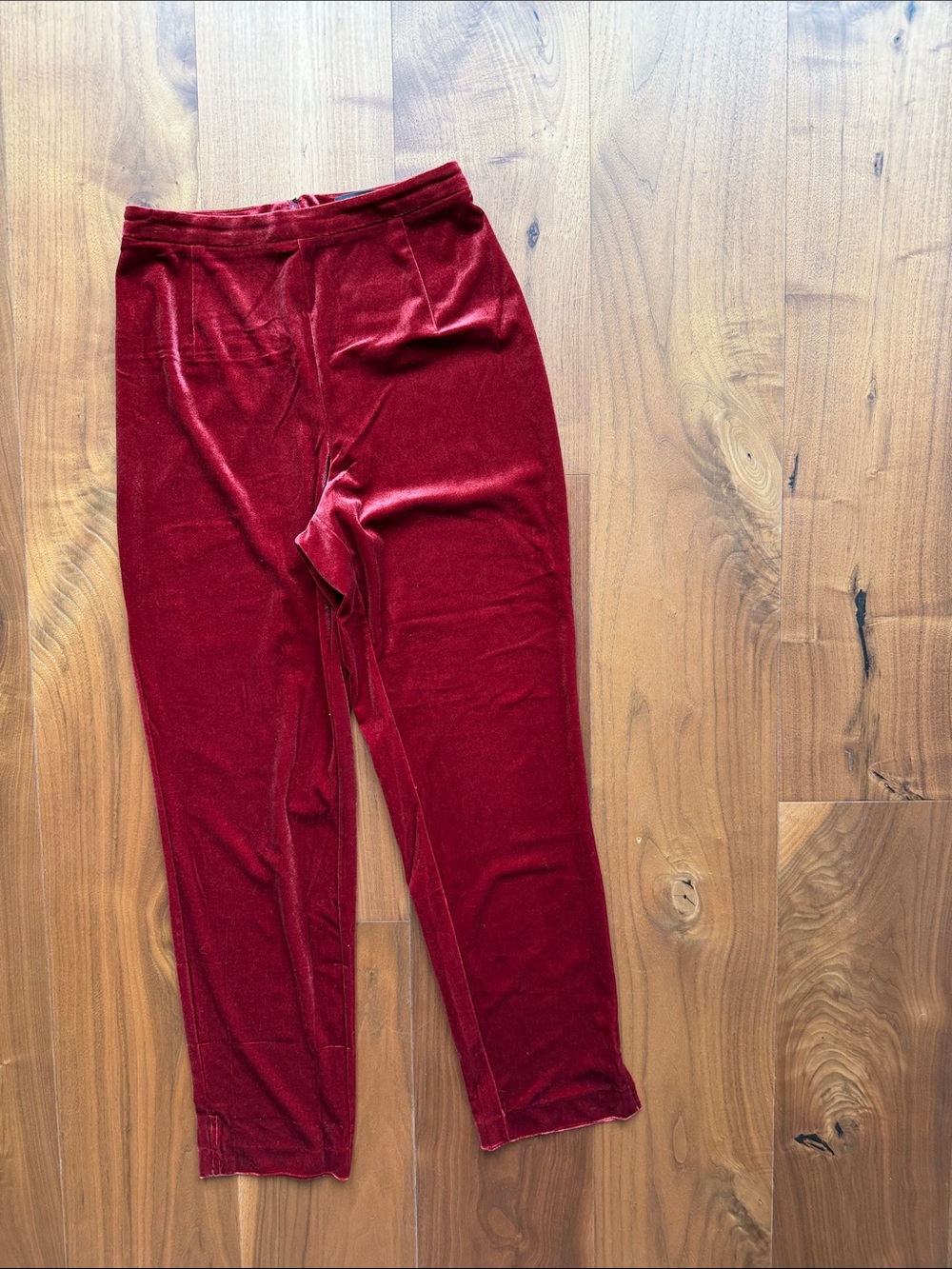 Yumi Kim / Deep Red Velvet High Waisted Trouser Pants / S